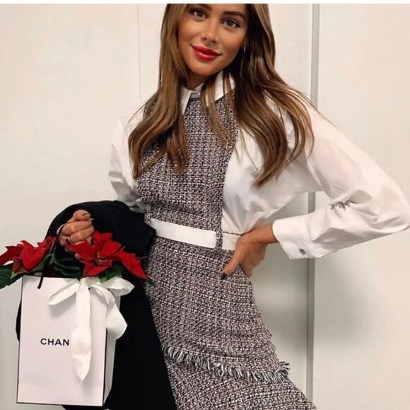 NWT Zara Combination Pinafore Belted Tweed Dress XL - Picture 4 of 10